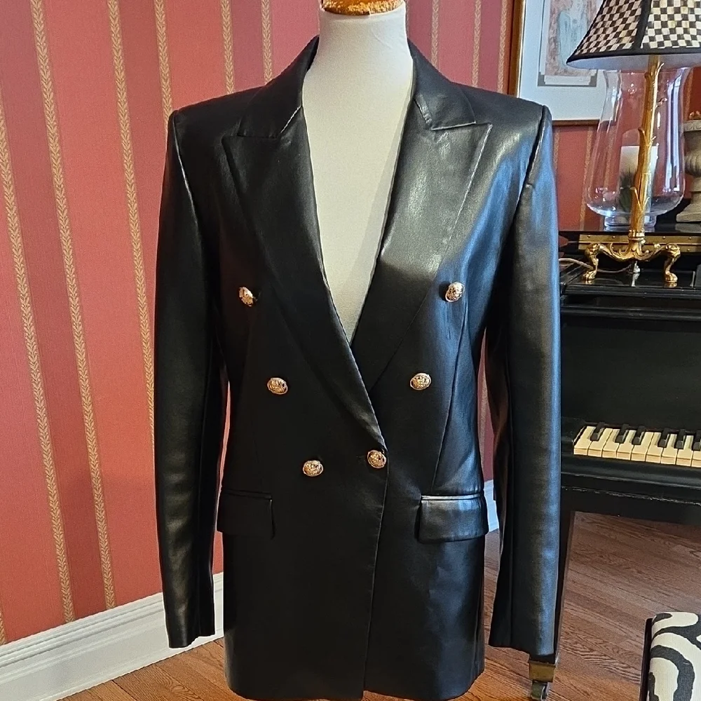 Zara Faux Leather Jacket - Picture 1 of 10
